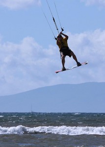 Kite boarding on Maui